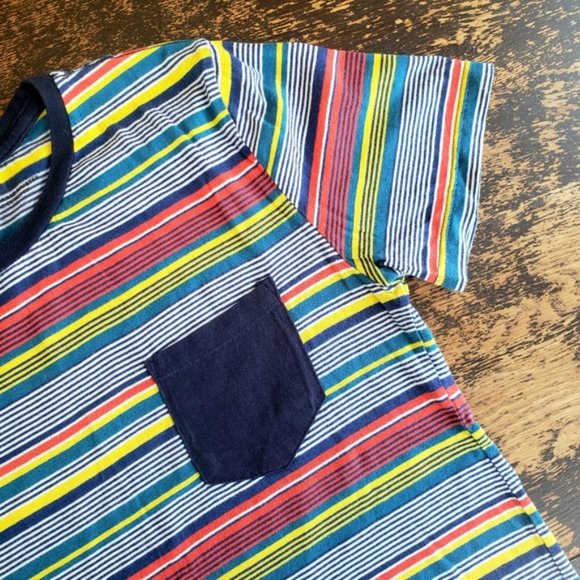 Rainbow Striped Pocket T Shirt - Picture 4 of 5